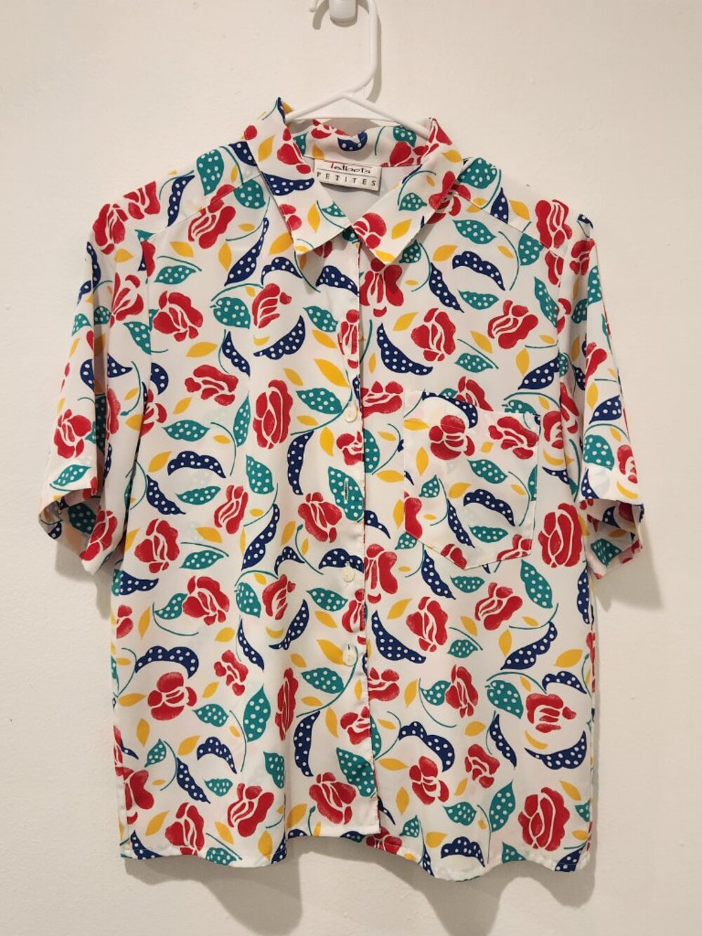 Talbots Petites Floral Button Down Blouse
